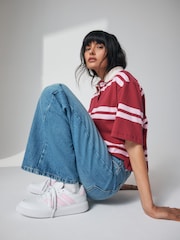 adidas White/Pink Court Block Animal Trainers - Image 2 of 8