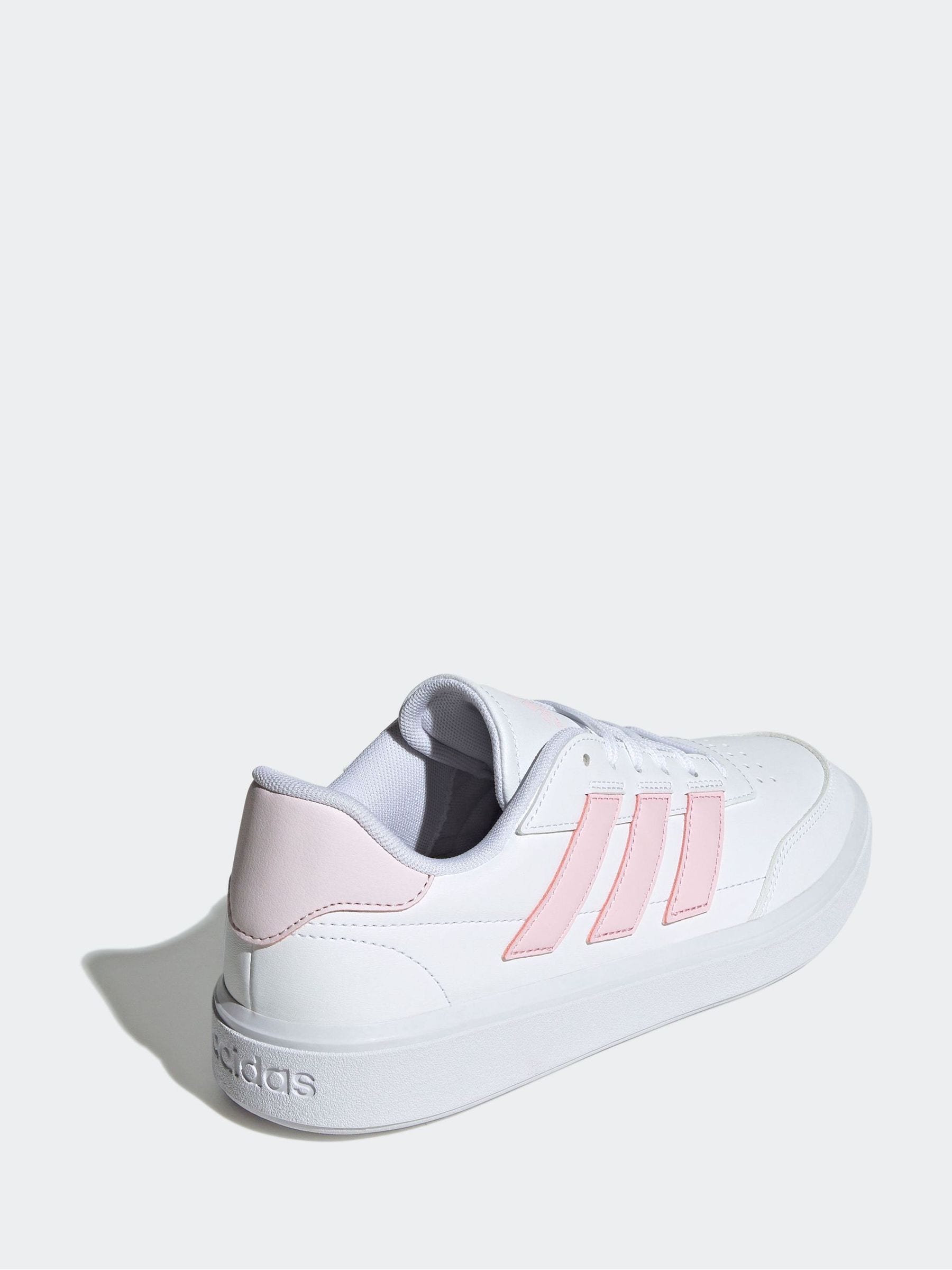 adidas White Pink adidas Court Block Animal Trainers