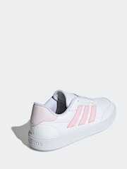 adidas White/Pink Court Block Animal Trainers - Image 3 of 8
