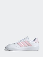 adidas White/Pink Court Block Animal Trainers - Image 4 of 8