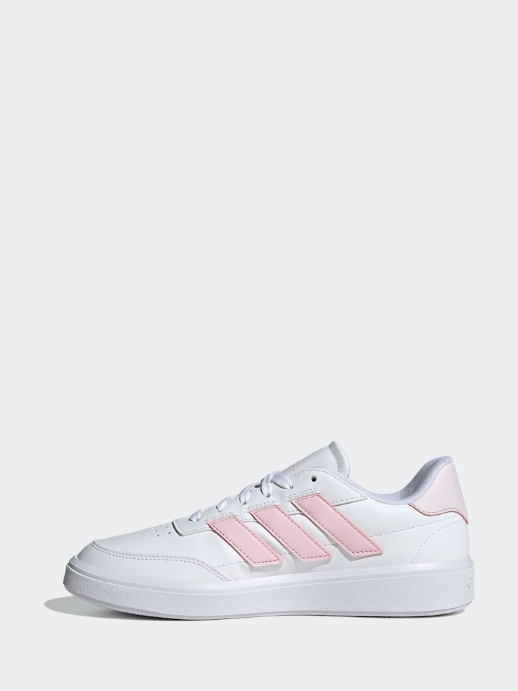 adidas White/Pink Court Block Animal Trainers - Image 4 of 8