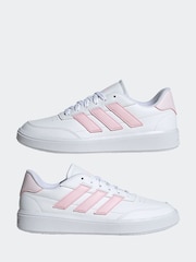 adidas White/Pink Court Block Animal Trainers - Image 5 of 8