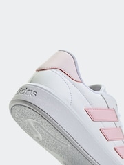 adidas White/Pink Court Block Animal Trainers - Image 6 of 8