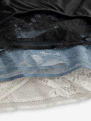 Black/Cream/Blue Brazilian Modal & Lace Knickers 3 Pack - Image 10 of 10