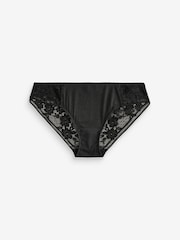 Black/Cream/Blue Brazilian Modal & Lace Knickers 3 Pack - Image 6 of 10