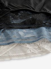 Black/Cream/Blue Brazilian Modal & Lace Knickers 3 Pack - Image 9 of 10