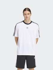 adidas Originals White Adidas Adicolor Jacquard Jersey T-Shirt - Image 1 of 6