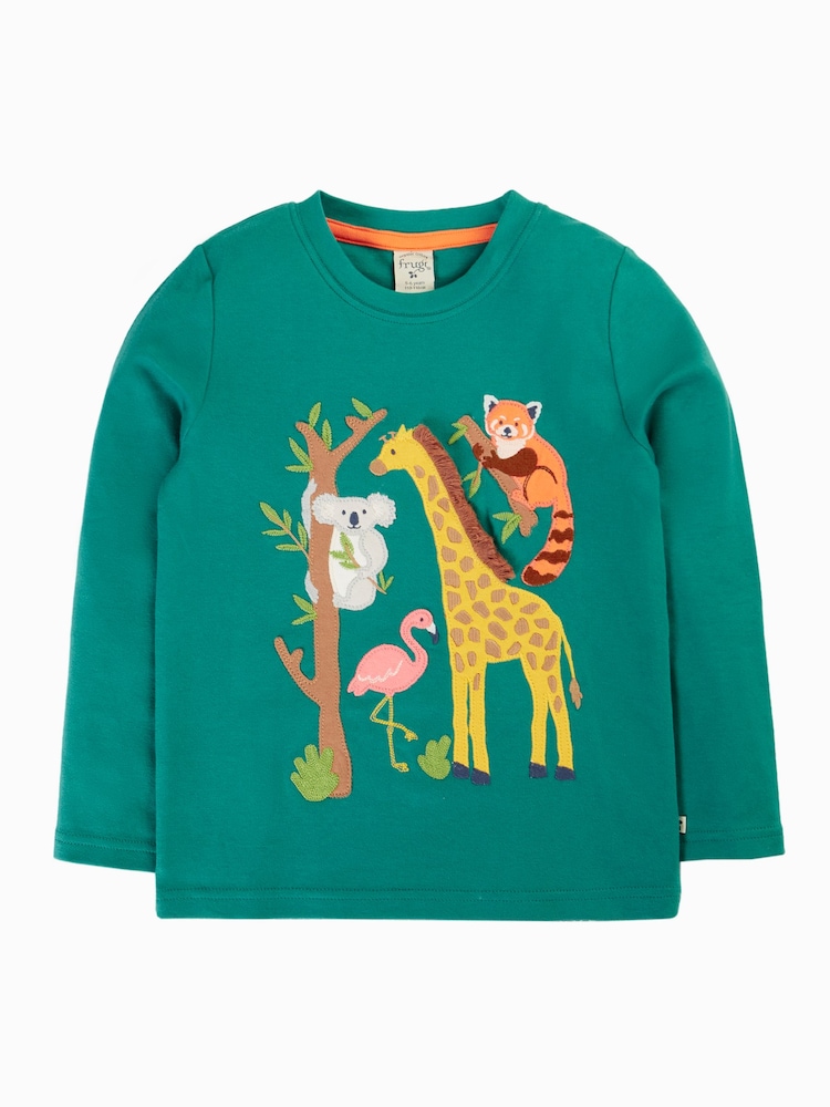 Frugi Green Adventure Applique Top - Image 1 of 3 Frugi Green Adventure Applique Top - Image 1 of 3