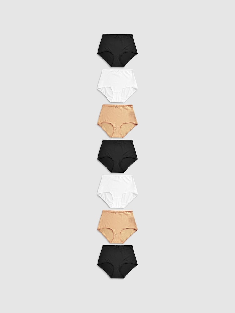 Praline Nude Full Brief Microfibre Knickers 7 Pack - Image 1 of 9
