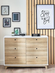 White/Wood Effect Parker Kids 6 Drawer Chest of Drawers - Image 2 of 8