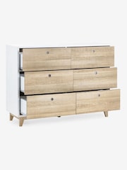 White/Wood Effect Parker Kids 6 Drawer Chest of Drawers - Image 7 of 8