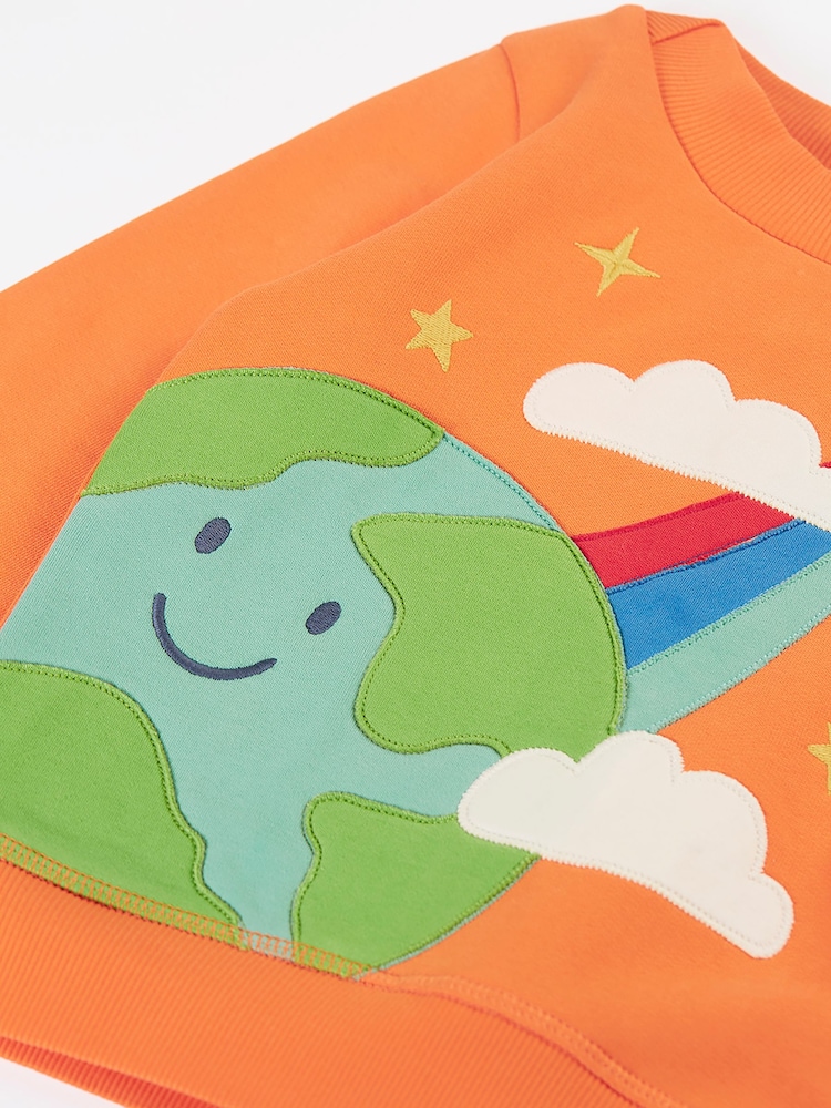 Frugi Orange Halloween Easy On Jumper - Image 2 of 3 Frugi Orange Halloween Easy On Jumper - Image 2 of 3