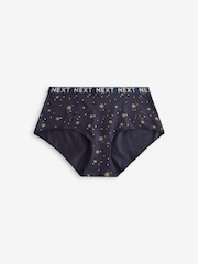 Gold Sparkle/ Green/ Pink Midi Logo Knickers 4 Pack - Image 5 of 8