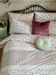 Laura Ashley Green 100% Cotton Elsing Stripe Duvet Cover and Pillowcase Set - Image 4 of 4