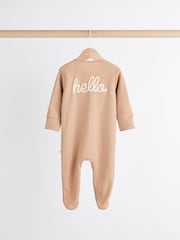 Neutral Milk Club Baby Two Way Zip 100% Cotton Sleepsuits 3 Pack (0mths-2yrs) - Image 4 of 13