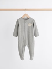 Neutral Milk Club Baby Two Way Zip 100% Cotton Sleepsuits 3 Pack (0mths-2yrs) - Image 5 of 13