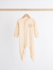 Neutral Milk Club Baby Two Way Zip 100% Cotton Sleepsuits 3 Pack (0mths-2yrs) - Image 7 of 13