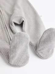 Neutral Milk Club Baby Two Way Zip 100% Cotton Sleepsuits 3 Pack (0mths-2yrs) - Image 9 of 13