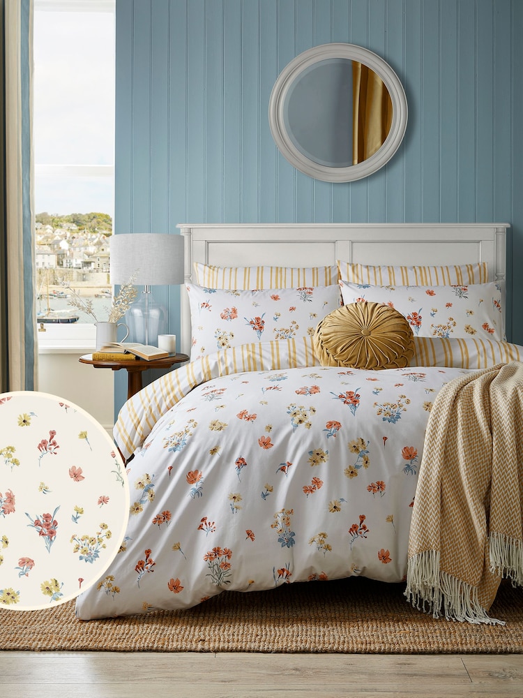 Laura Ashley Yellow Megan 100% Cotton Duvet Cover and Pillowcase Set - Image 1 of 3