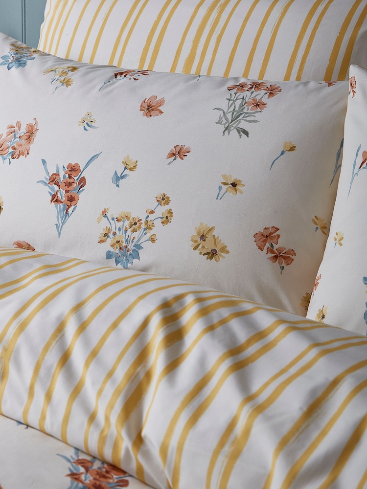 Laura Ashley Yellow Megan 100% Cotton Duvet Cover and Pillowcase Set - Image 2 of 3