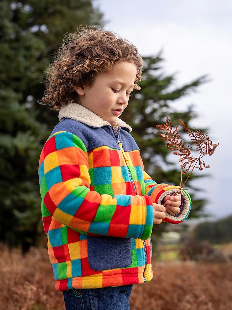 Frugi Blue Blazey Reversible Fleece Jacket - Image 2 of 5 Frugi Blue Blazey Reversible Fleece Jacket - Image 2 of 5