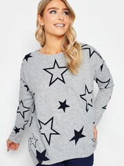 M&Co Grey Star Jumper - Image 1 of 4