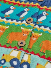 Frugi Blue Robyn Fairisle Cardigan - Image 4 of 4