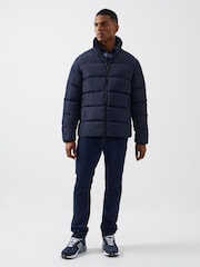 French Connection Blue Mid Length Row Funnel Neck Jacket - Image 2 of 6