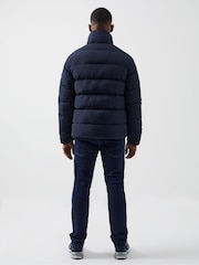 French Connection Blue Mid Length Row Funnel Neck Jacket - Image 3 of 6