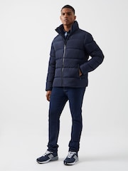 French Connection Blue Mid Length Row Funnel Neck Jacket - Image 4 of 6