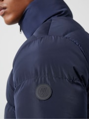 French Connection Blue Mid Length Row Funnel Neck Jacket - Image 5 of 6