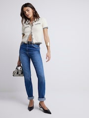 River Island Blue Tall High Rise Mom Jeans - Image 1 of 5