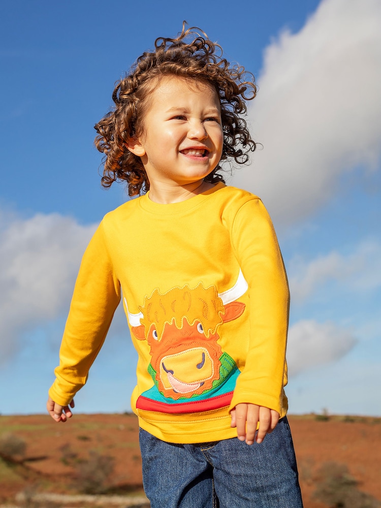 Frugi Yellow Halloween Adventure Circular Top - Image 1 of 4 Frugi Yellow Halloween Adventure Circular Top - Image 1 of 4