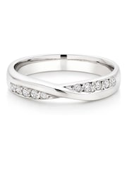 Beaverbrooks 9ct White Gold Diamond Wedding Ring - Image 3 of 4