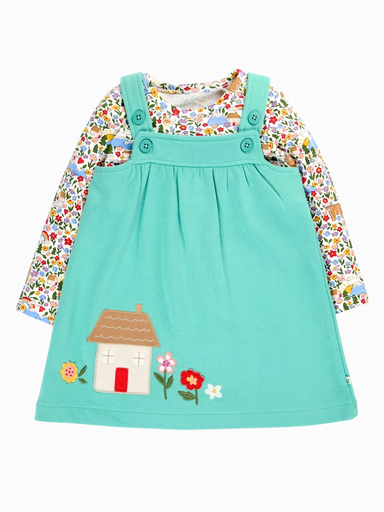 Frugi Blue Pippa Pinafore Outfit Dress - Image 1 of 3 Frugi Blue Pippa Pinafore Outfit Dress - Image 1 of 3
