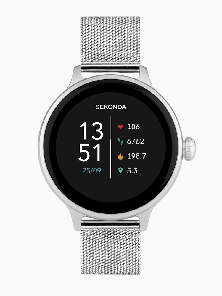 Sekonda Connect Silver Mesh Stainless Steel Strap Smart Watch - Image 2 of 6