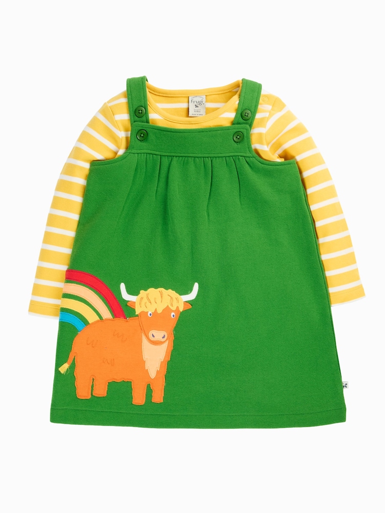 Frugi Green Pippa Pinafore Outfit Dress - Image 1 of 3