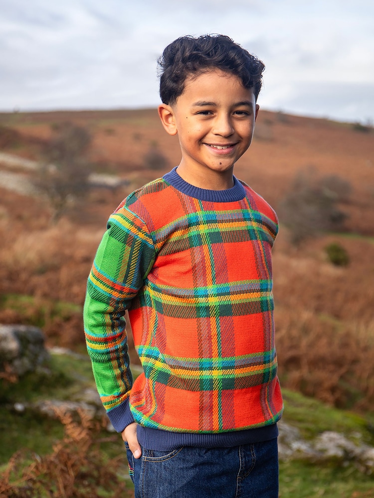 Frugi Blue Christmas Elwood Knitted Jumper - Image 1 of 5 Frugi Blue Christmas Elwood Knitted Jumper - Image 1 of 5