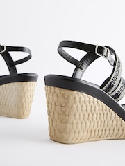 Schwarz - Forever Comfort Bling Schuhe mit Keilabsatz und eckiger Zehenpartie - Bild 4 von 5