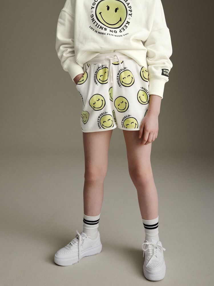 SmileyWorld Ecru Cream Runner Jersey Shorts (3-16yrs) - Image 2 of 7