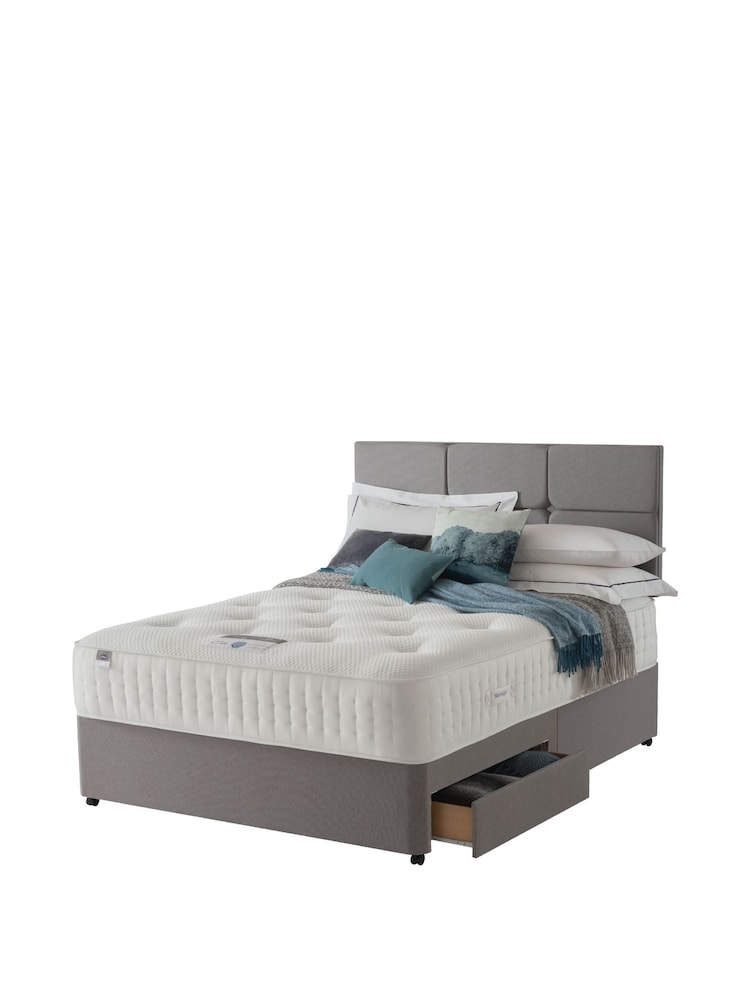 Silentnight White Pocket Geltex 3000 Medium Divan Set and Headboard - Image 6 of 6