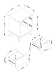 Black Bronx Oak Effect 2 Drawer Bedside Table - Image 4 of 9