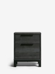 Black Bronx Oak Effect 2 Drawer Bedside Table - Image 5 of 9
