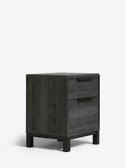 Black Bronx Oak Effect 2 Drawer Bedside Table - Image 6 of 9