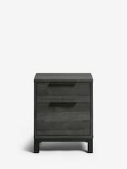 Black Bronx Oak Effect 2 Drawer Bedside Table - Image 7 of 9