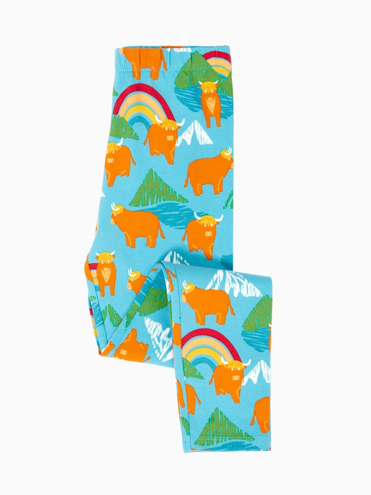 Frugi Blue Libby Printed Leggings - Image 2 of 4 Frugi Blue Libby Printed Leggings - Image 2 of 4