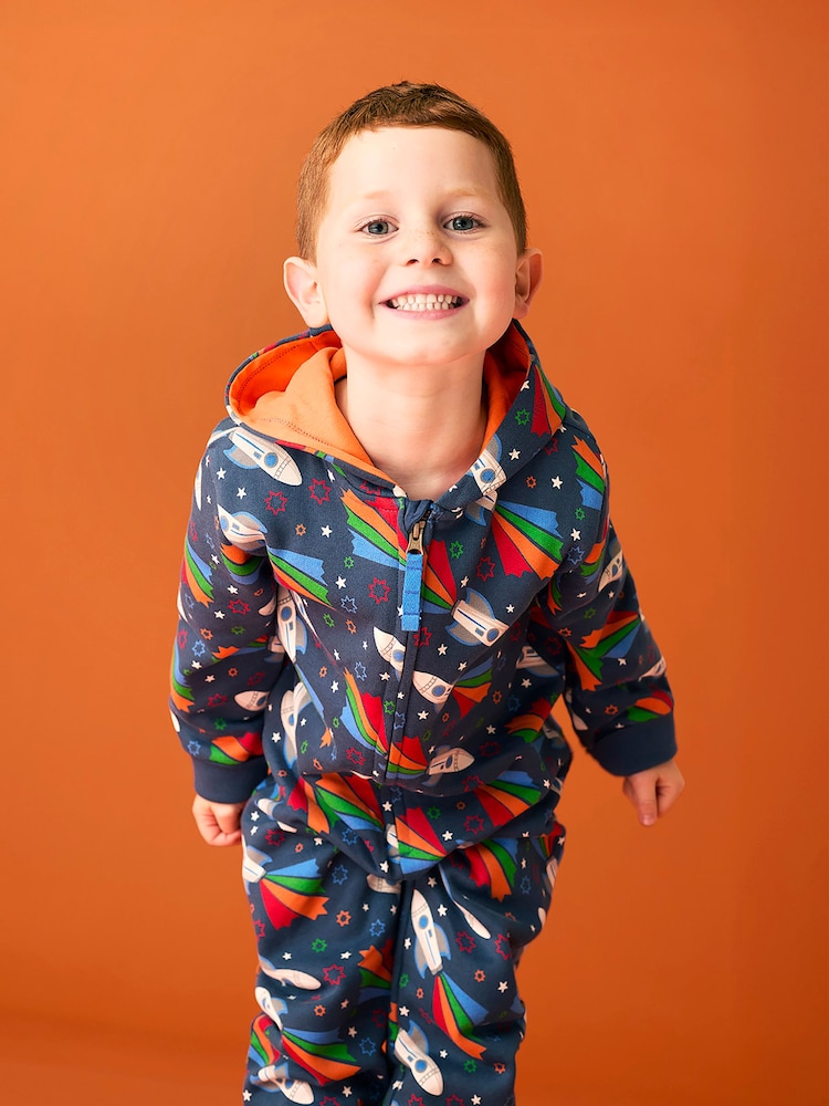 Frugi Blue Big Snuggle Suit - Image 1 of 4 Frugi Blue Big Snuggle Suit - Image 1 of 4