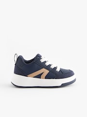 Navy Blue Standard Fit (F) Elastic Lace Trainers - Image 2 of 7