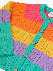 Frugi Blue Clay Cable Knit Cardigan - Image 2 of 3