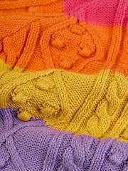 Frugi Blue Clay Cable Knit Cardigan - Image 3 of 3